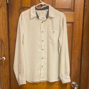 Men's Long-Sleeve Button-Up Shirt - Cream Moda Campia Moda brand